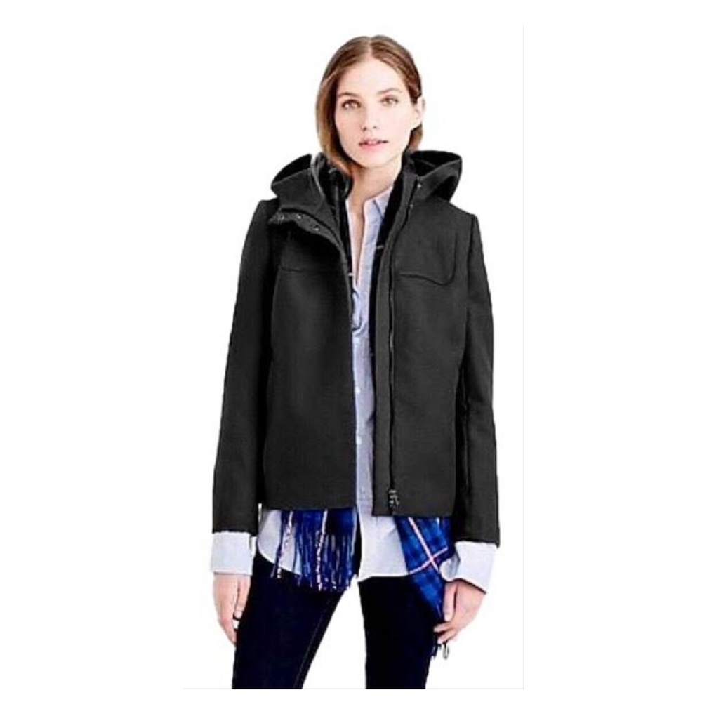 Jcrew wool Melton hooded bib jacket